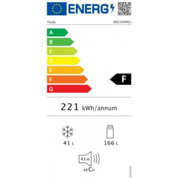 Tesla RD2100MS1 Ψυγείο Δίπορτο 207lt Υ143xΠ55xΒ55εκ. Inox